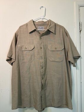 Carhartt Men's 2XL Khaki Short Sleeve Canvas Work Shirt - Gorpcore Utility